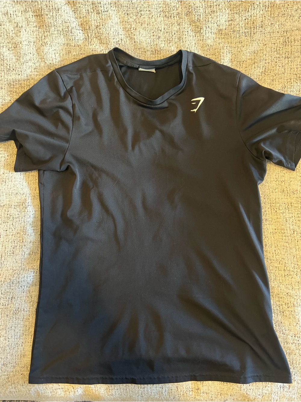 Gymshark Black Crewneck Tee with Subtle Logo Tag